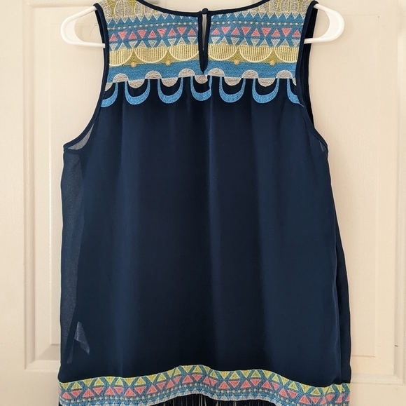 C. Luce Shirt Medium Anthropologie Fringe Shirt, Blue - Picture 3 of 6